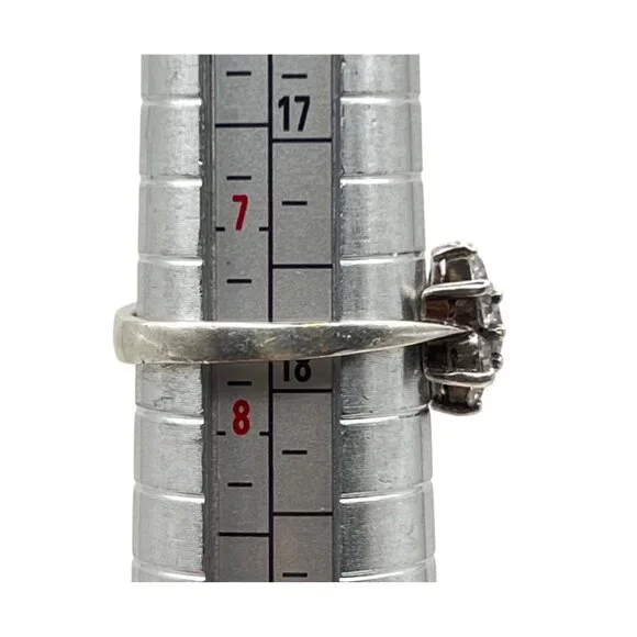 Sterling Silver CZ Cluster Ring Flower Size 7.75 Vintage Y2K 925 Classic 2.9g - Picture 6 of 10